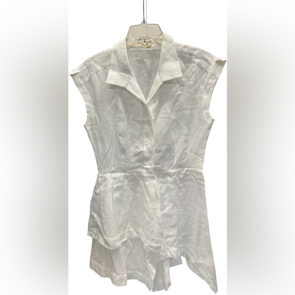 100% Capri white button up sun dress size large